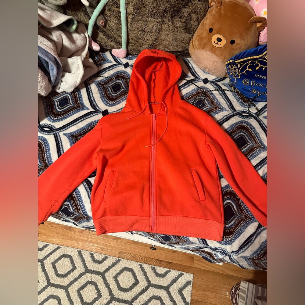 Zip Up Thermal Lined Drop Shoulder Drawstring
Hoodie